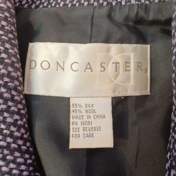 Doncaster Womens Sz 6 Silk Wool Purple Business Jacket Zip Front Pockets Career - Picture 11 of 13